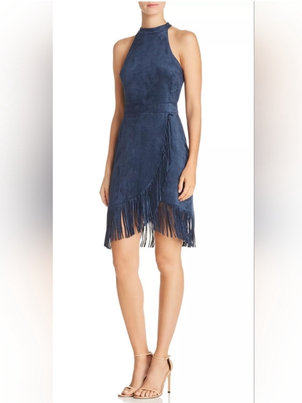 Aqua Velvet Blue Fringe Dress Size M
